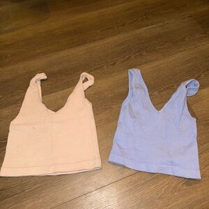 Stylish V-Neck Crop Tops in Cream and Purple